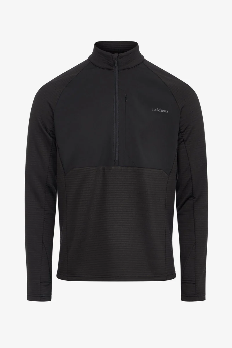 couche intermédiaire homme à quart de zip Black S