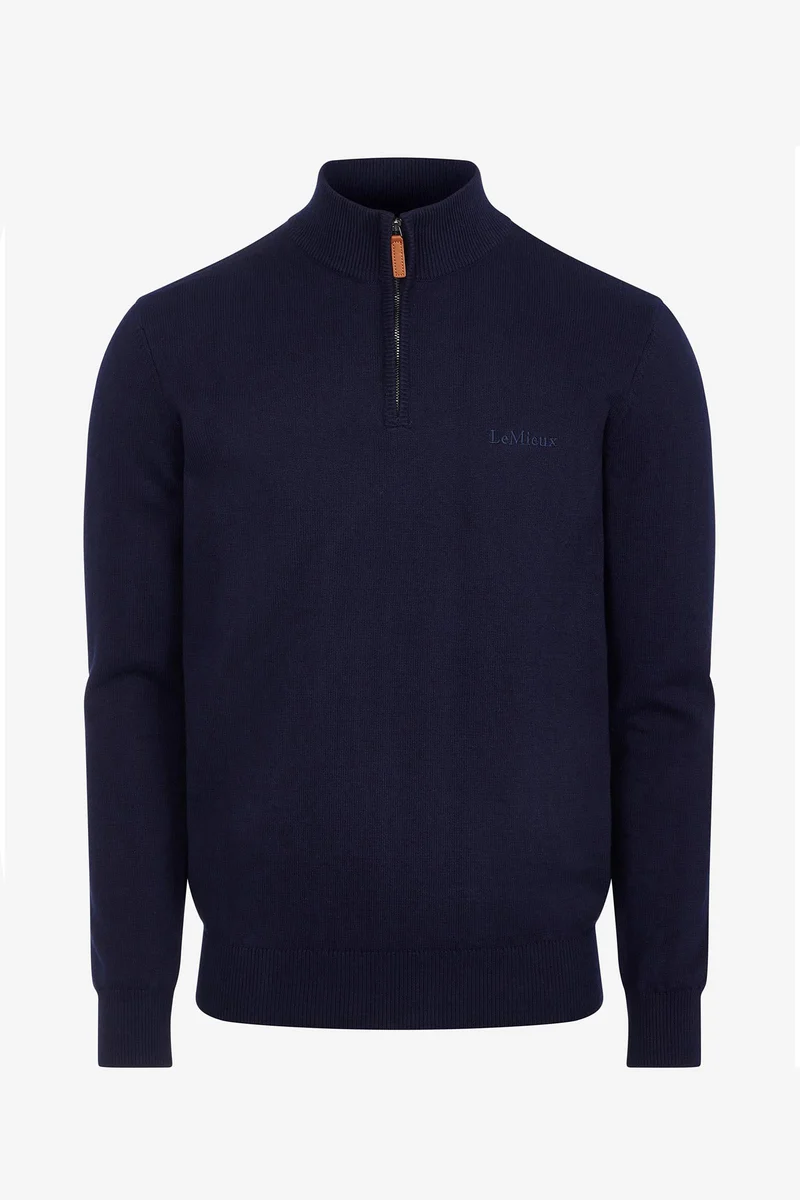 pull en maille homme à quart de zip Navy XS