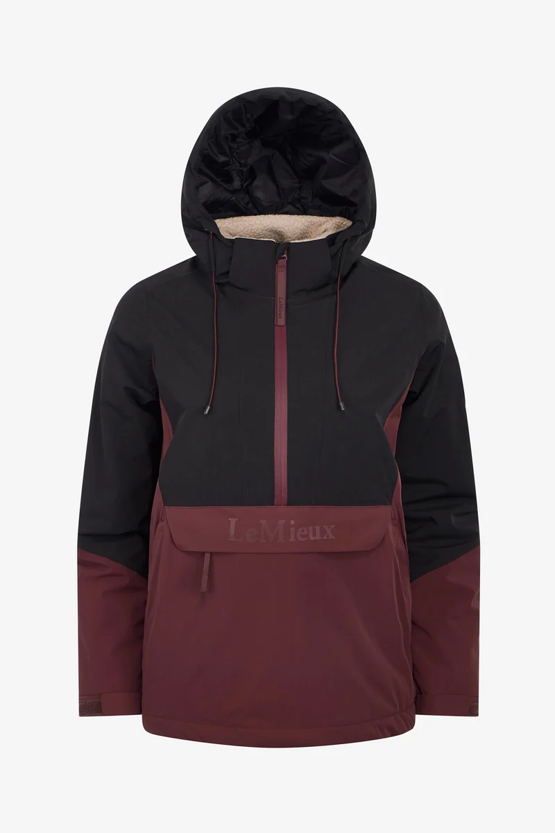 Phoebe anorak imperméable femme demi-zip Black/Bramble 40
