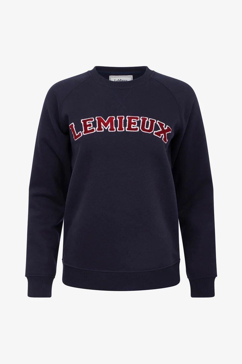 Vida Varsity sweat femme à col rond Navy 40