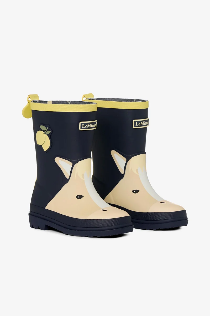 Splash bottes en caoutchouc enfant Navy/Lemon 30,5