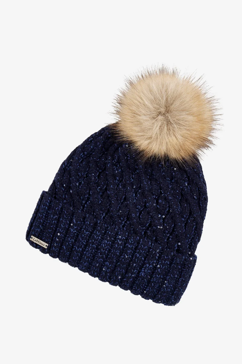 Bernie Bonnet à sequins Navy Taille unique