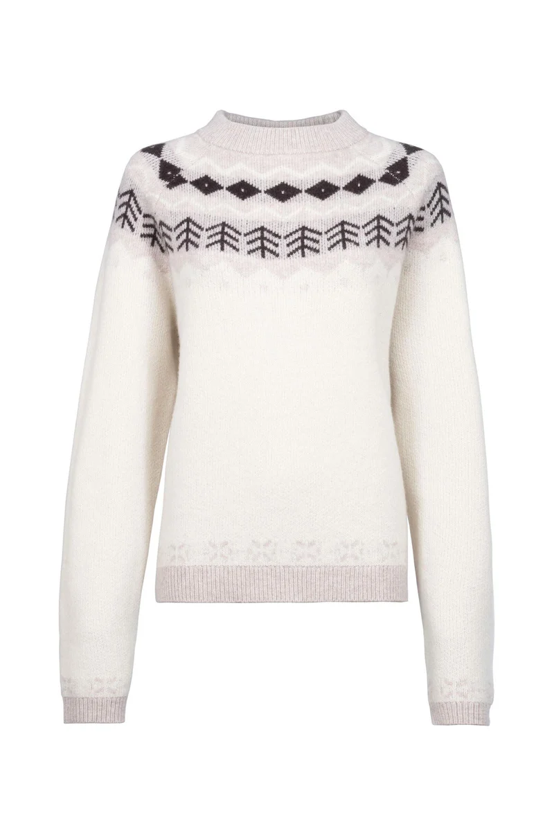 CAVALDENA Pull femme à col rond Off-White 34