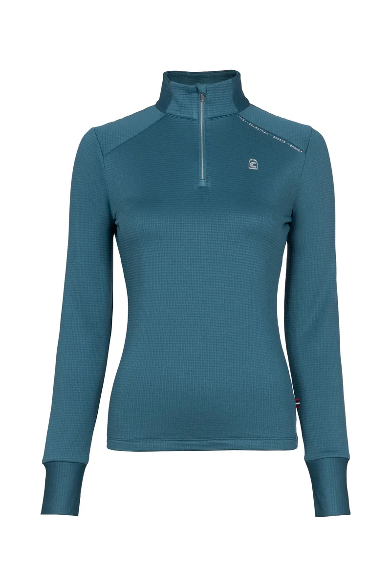 CAVALDUENS Haut femme à col Half Zip Dark Peacock 40