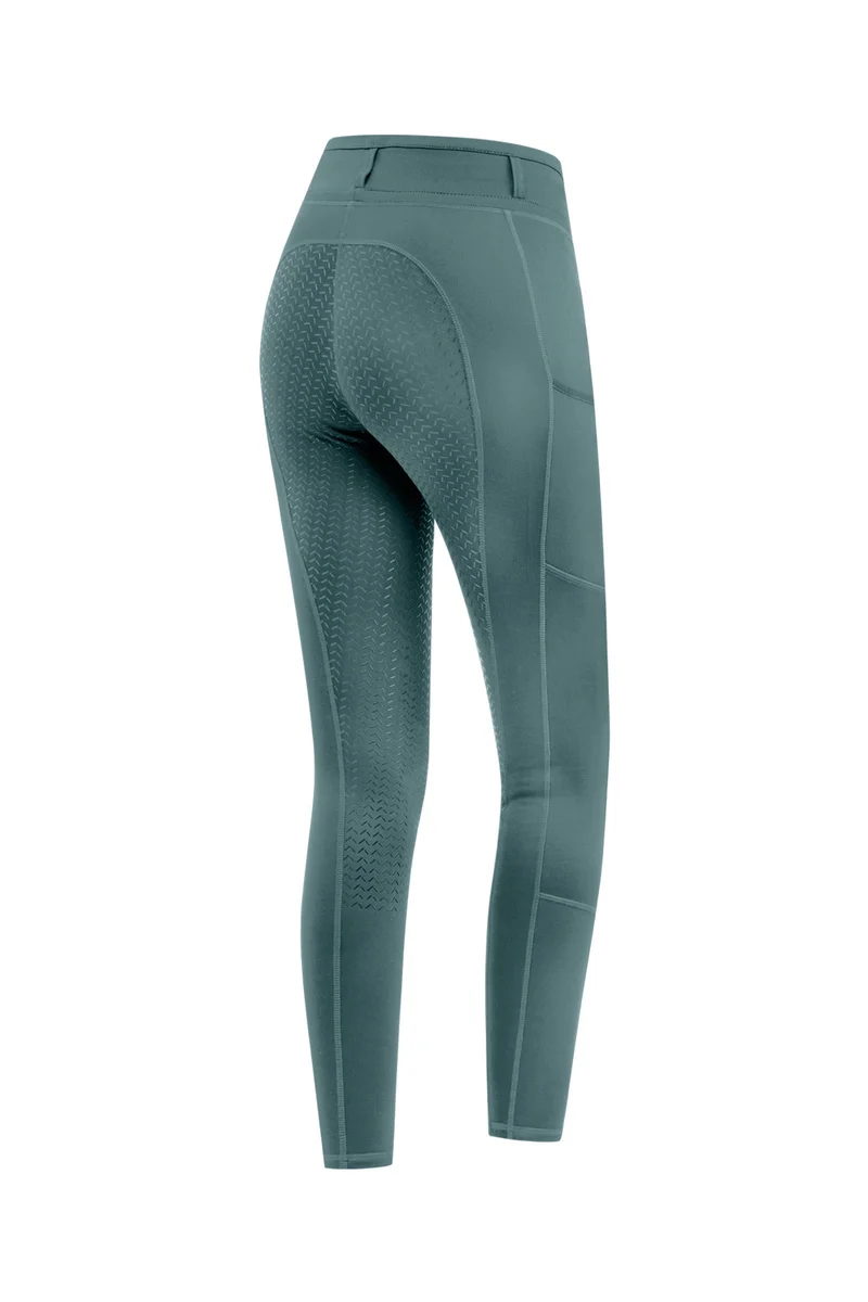 Ella Kids' leggings d’équitation fond intégral Pine Green 176