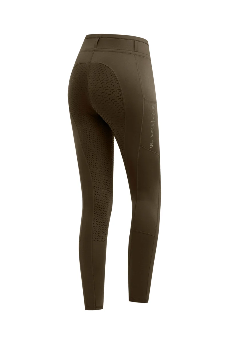 Ella Glam Leggings d'Équitation Enfant Green Brown 152