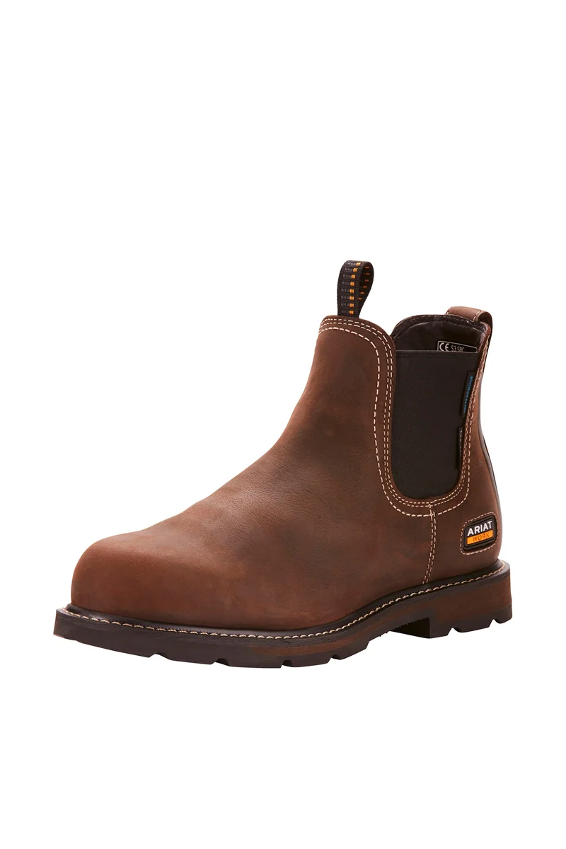 Groundbreaker Chelsea bottes de travail imperméables pour homme avec embout en acier Dark Brown 44,5/EE