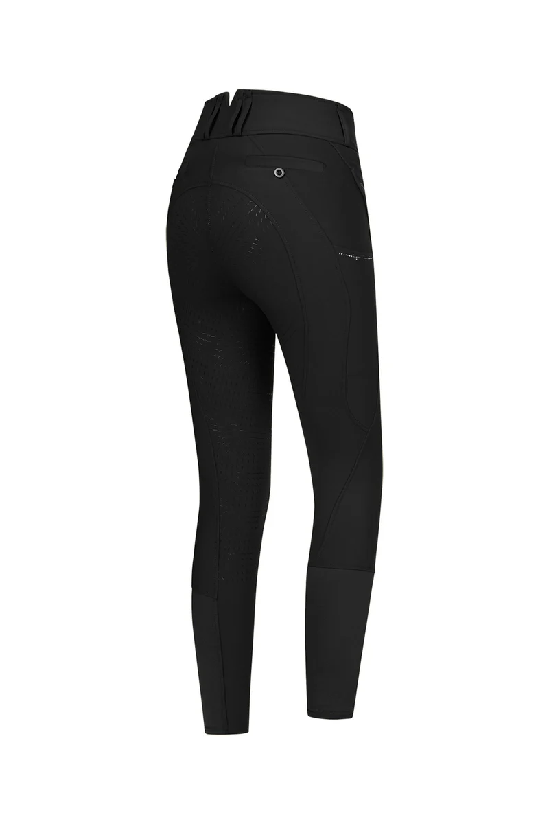 Mathilda Glam Pantalon d'équitation femme taille haute Black 46