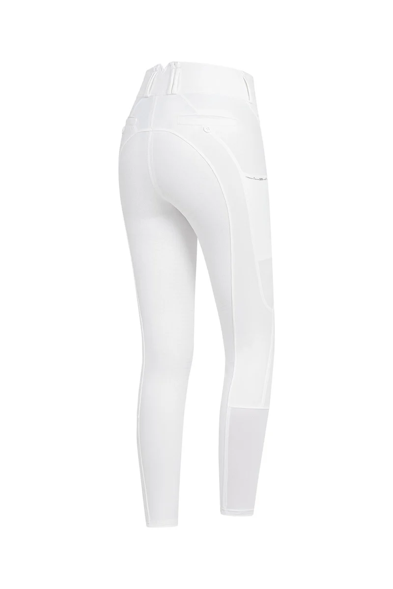 Mathilda Glam Pantalon d'équitation femme taille haute White 48