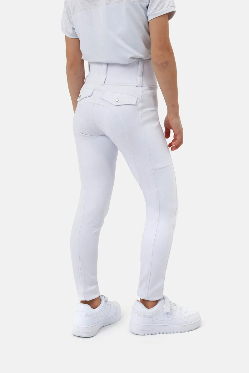 Collant d'équitation Young Rider Anya Hybrid Fullgrip White 146-152