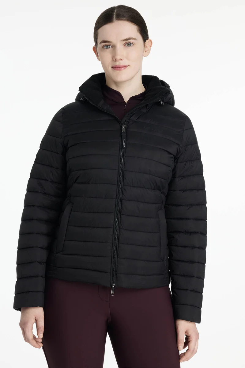 Rose veste matelassée à capuche pour femme Black 46