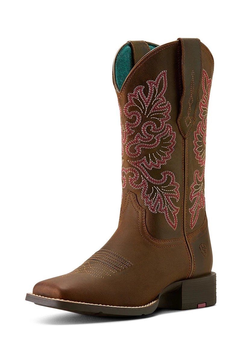 Round Up Wide Square Toe bottes western femme Sassy Brown 38