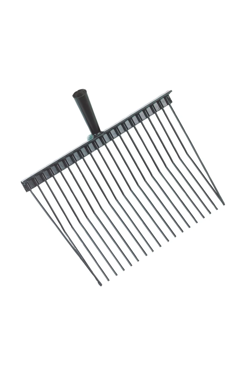 Fourche à litière en métal, 20 dents black Taille unique